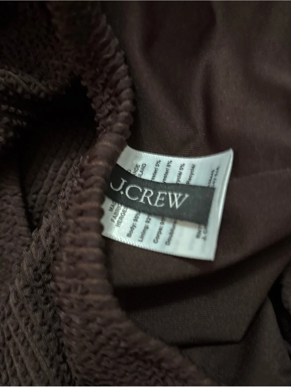 J Crew Claudia Scrunchie One-Piece, Sz 16, Inky Espresso